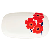 Marimekko Unikko White / Red / Dark Blue Rectangular Serving Dish
