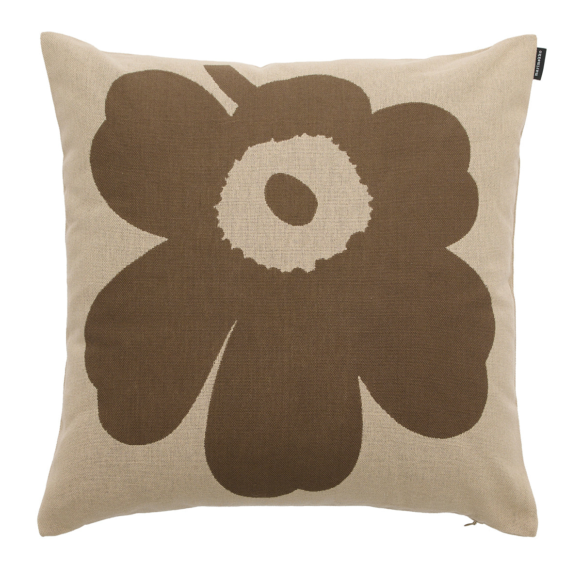 Marimekko Unikko Beige / Brown Throw Pillow