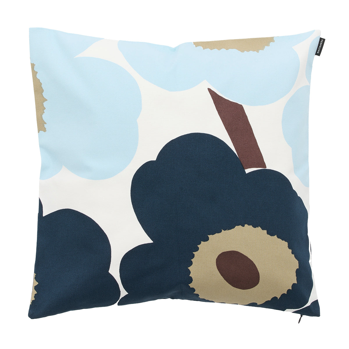 Marimekko Unikko White / Light Blue / Blueberry Throw Pillow