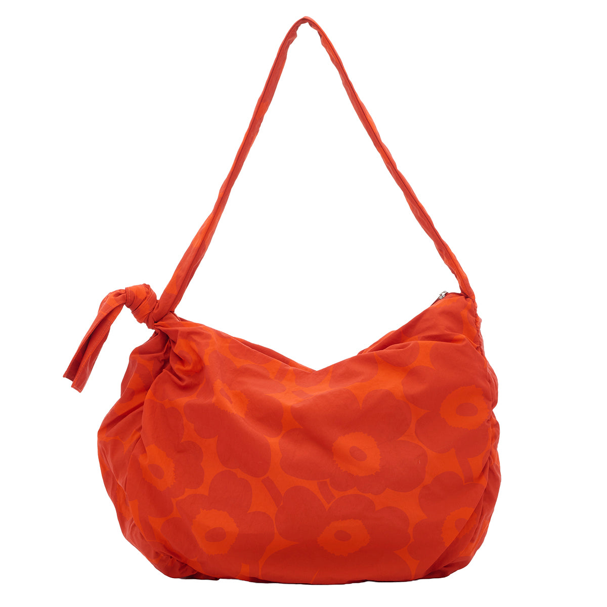 Marimekko Unikko Utu Dark Orange / Red Large Shoulder Bag