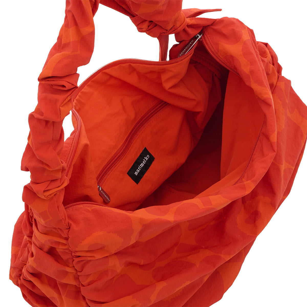 Marimekko Unikko Utu Dark Orange / Red Large Shoulder Bag