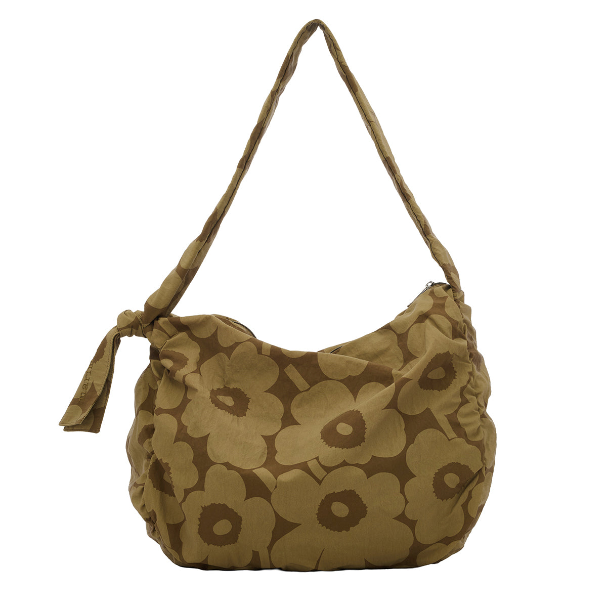 Marimekko Unikko Utu Olive Green / Khaki Large Shoulder Bag