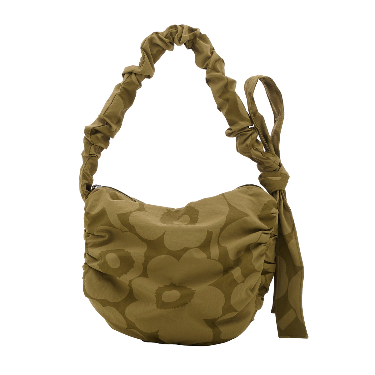 Marimekko Unikko Utu Olive Green / Khaki Medium Shoulder Bag