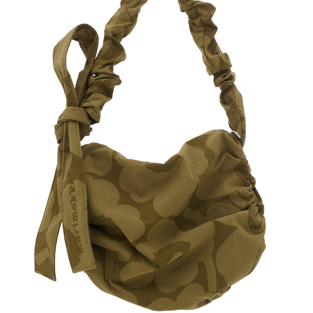 Marimekko Unikko Utu Olive Green / Khaki Medium Shoulder Bag