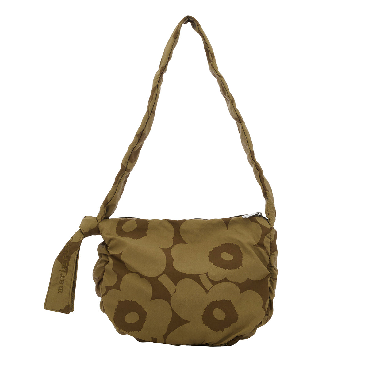 Marimekko Unikko Utu Khaki Green Medium Shoulder Bag