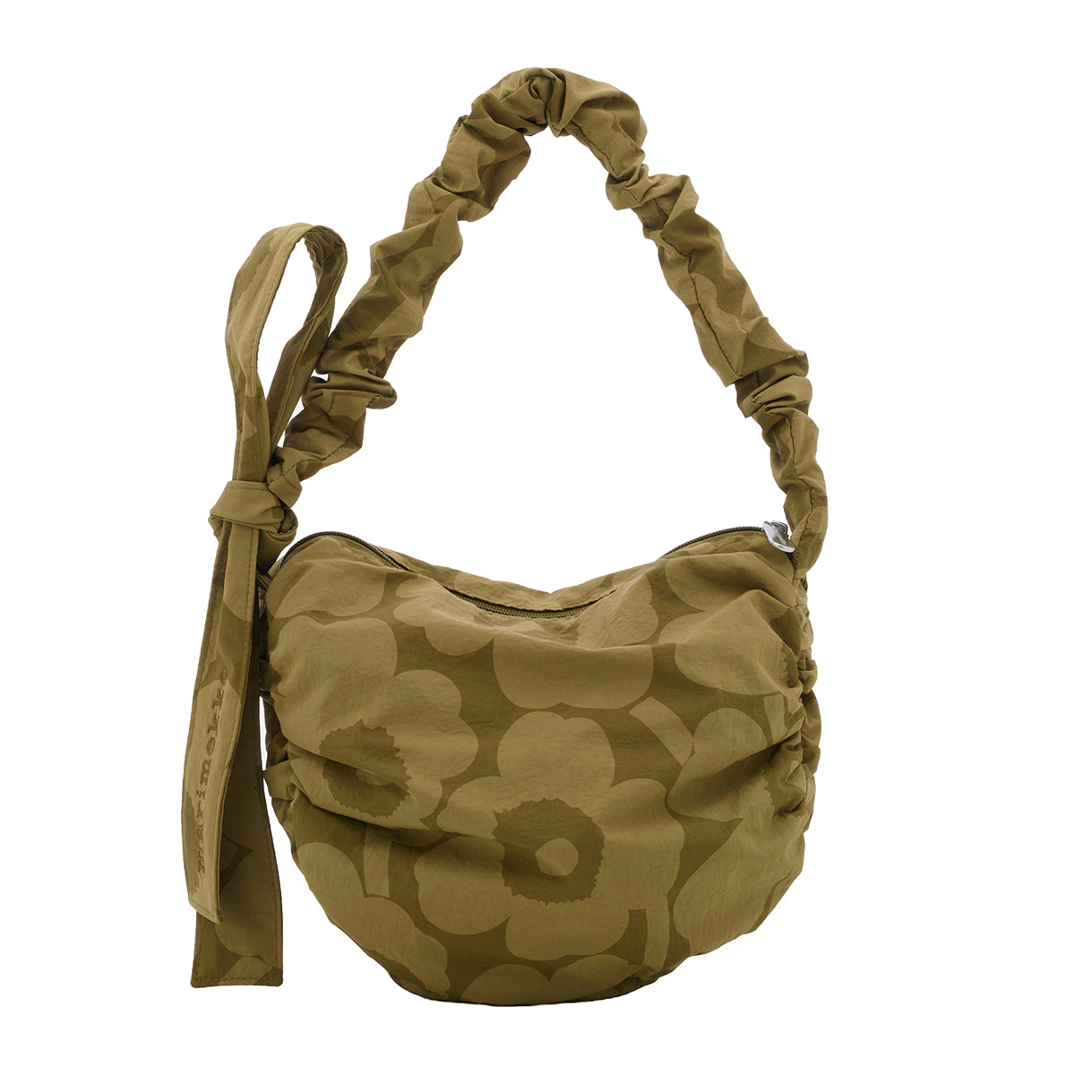 Marimekko Unikko Utu Olive Green / Khaki Medium Shoulder Bag