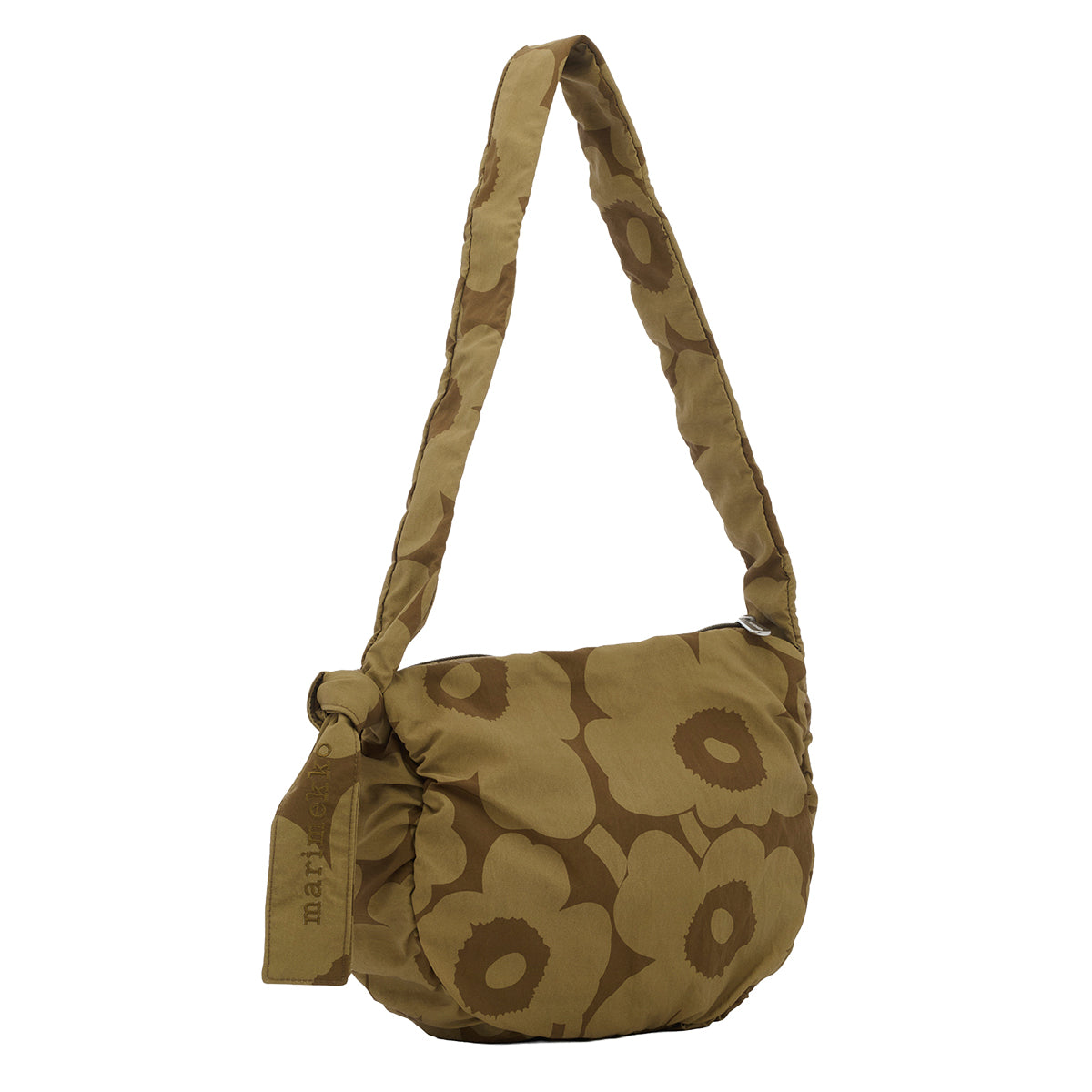 Marimekko Unikko Utu Olive Green / Khaki Medium Shoulder Bag