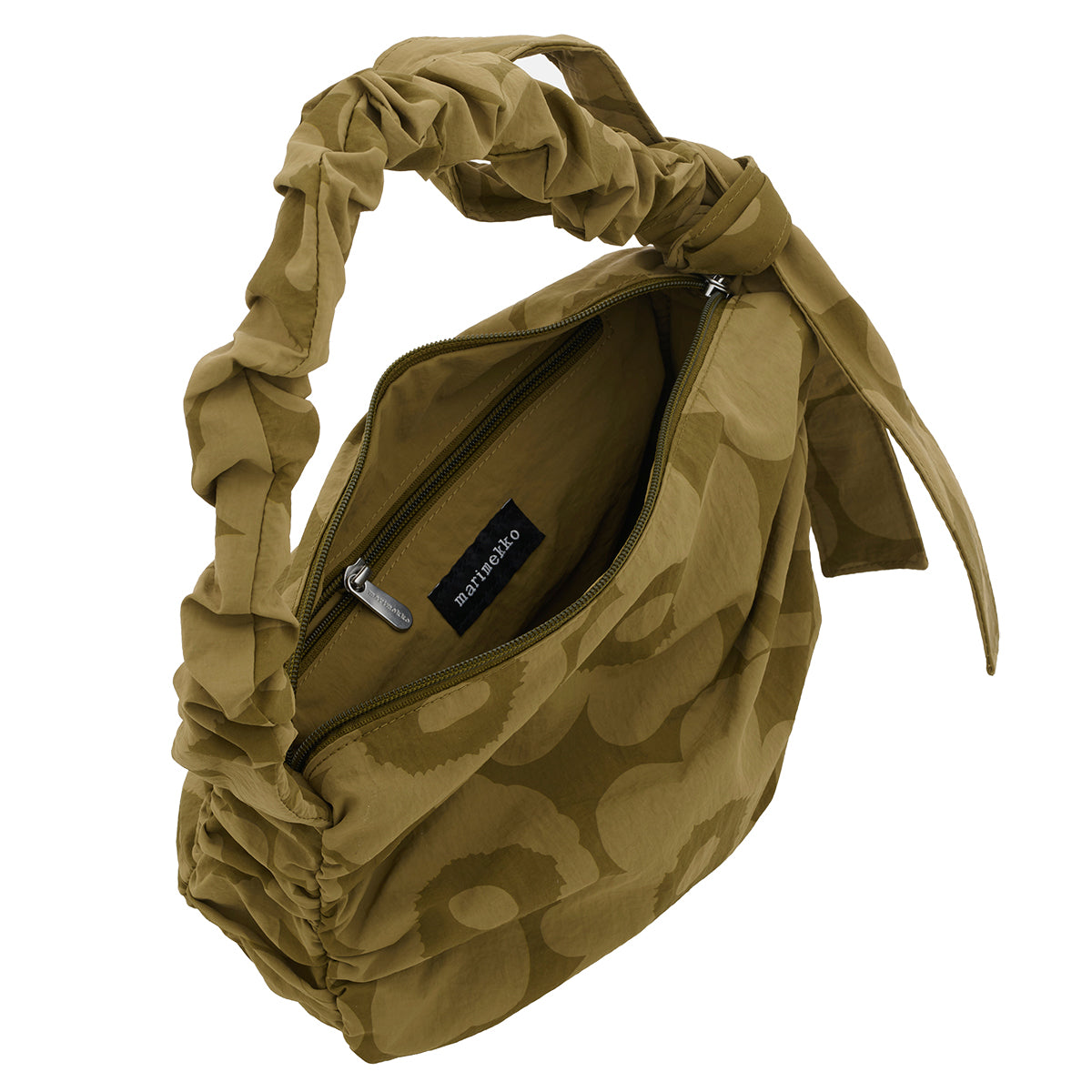 Marimekko Unikko Utu Khaki Green Medium Shoulder Bag