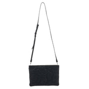 Marimekko Vieno Unikko Black Leather Shoulder Bag