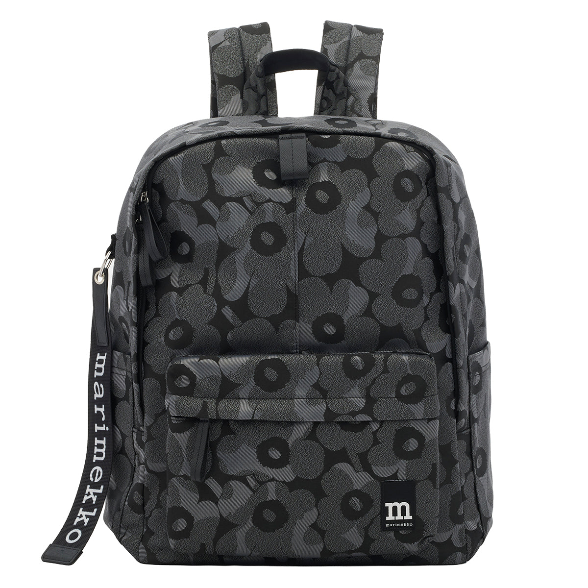Marimekko Unikko Grey / Black Zip Top Backpack