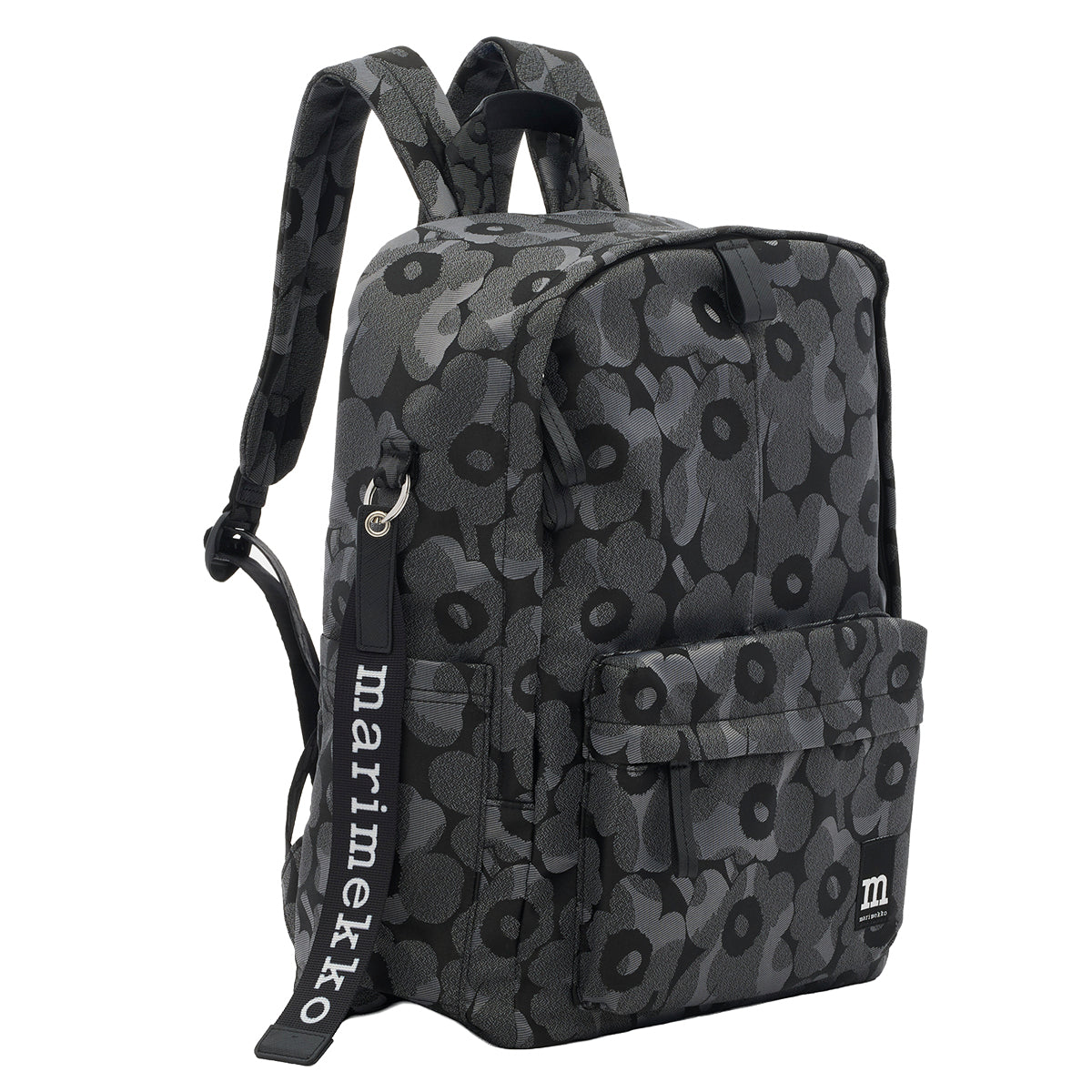 Marimekko Unikko Grey / Black Zip Top Backpack
