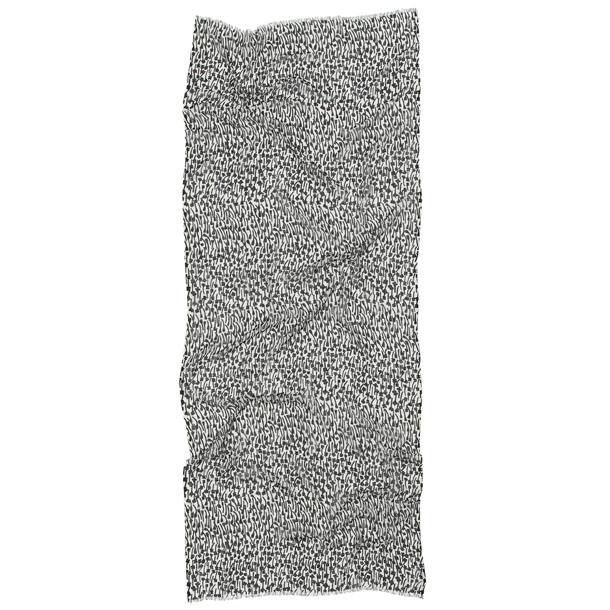 Marimekko Fiore Tuulahdus Black / Off White Sheer Wool Scarf