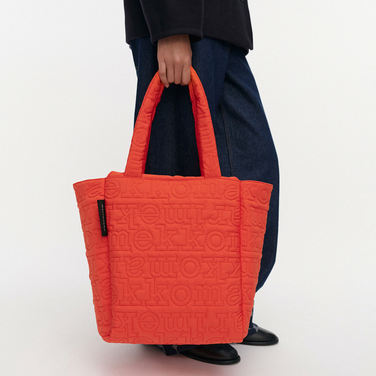Marimekko Logo Red-Orange Medium Joy Tote Bag