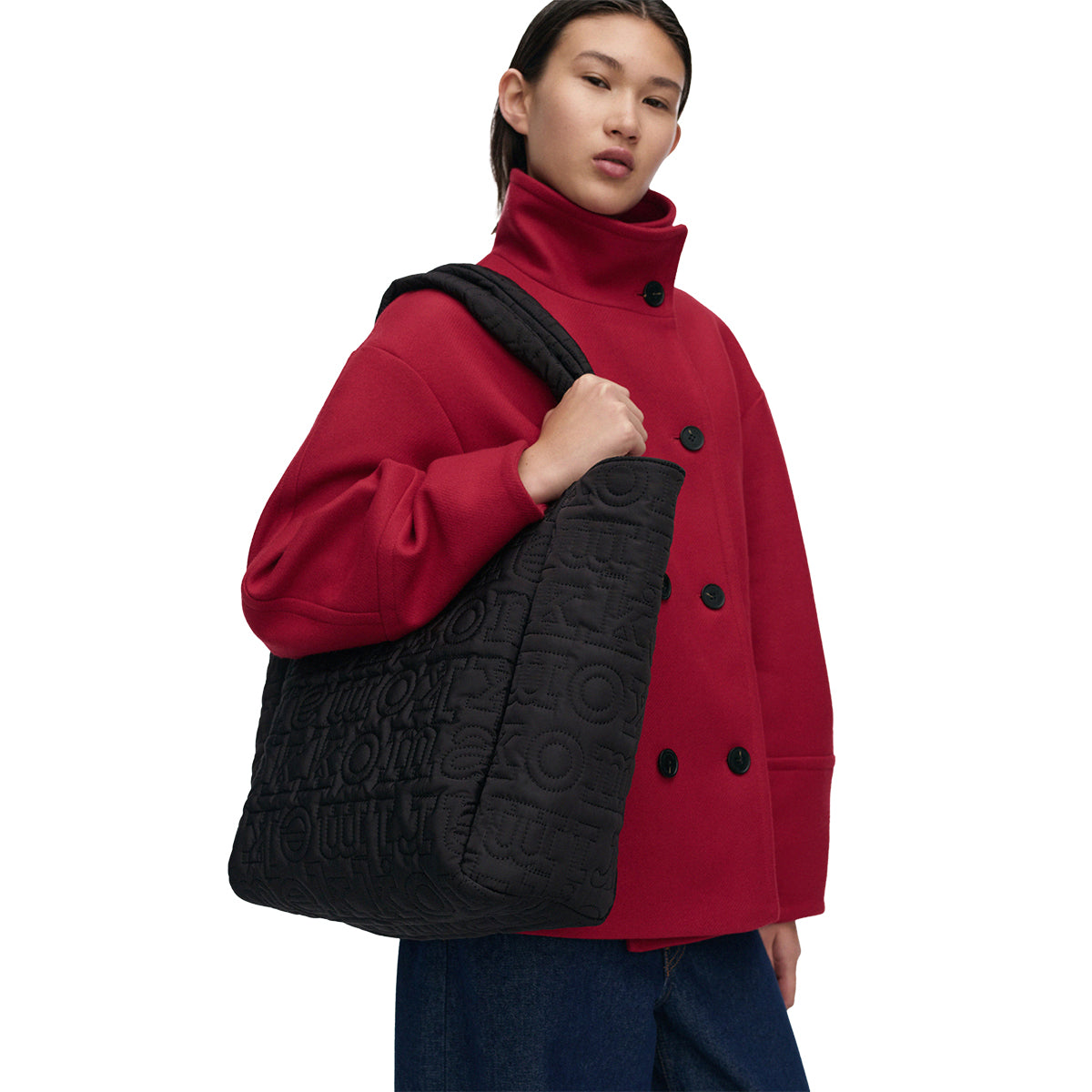 Marimekko Logo Black Medium Joy Tote Bag