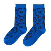 Marimekko Linjaus Unikko Blue / Black Socks