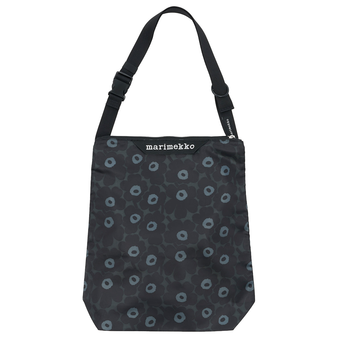 Marimekko Unikko Black / Grey Medium Neat Crossbody Shoulder Bag