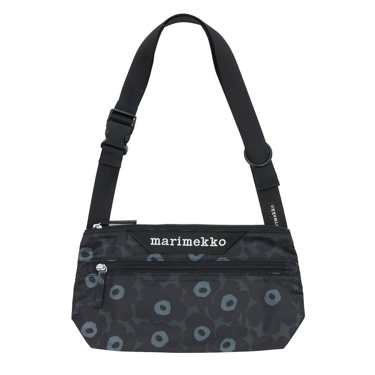 Marimekko Unikko Black / Grey Small Neat Crossbody Shoulder Bag