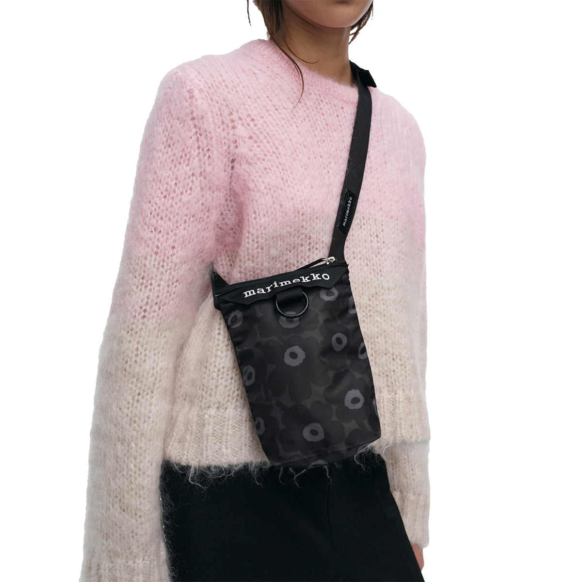 Marimekko Unikko Black / Dark Grey Neat Phone Pocket