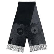 Marimekko Onnekas Unikko Black / Grey Wool Scarf