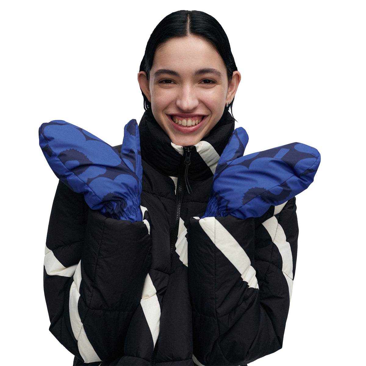 Marimekko Unikko Blue / Black Reuhata Mittens