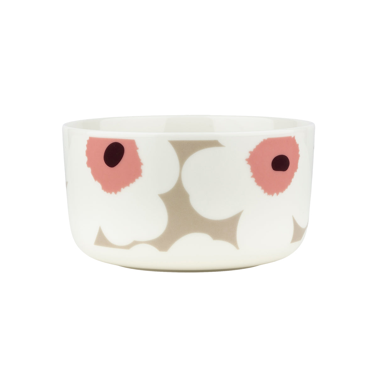 Marimekko Unikko Pink / Tan / Brown Soup / Cereal Bowl