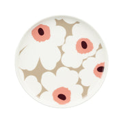 Marimekko Unikko Pink / Tan / Brown Salad Plate