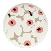 Marimekko Unikko Pink / Tan / Brown Dinner Plate