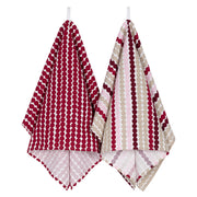 Marimekko Pikku Rasymatto Dark Red / Beige / Pink Tea Towels - Set of 2
