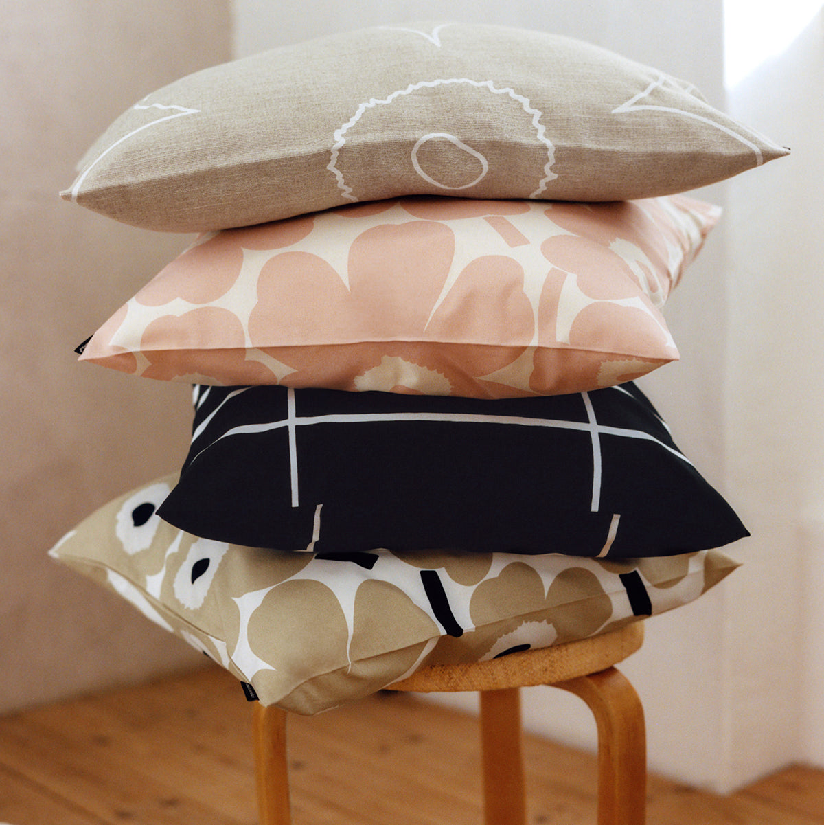 Marimekko Unikko Beige Large Throw Pillow