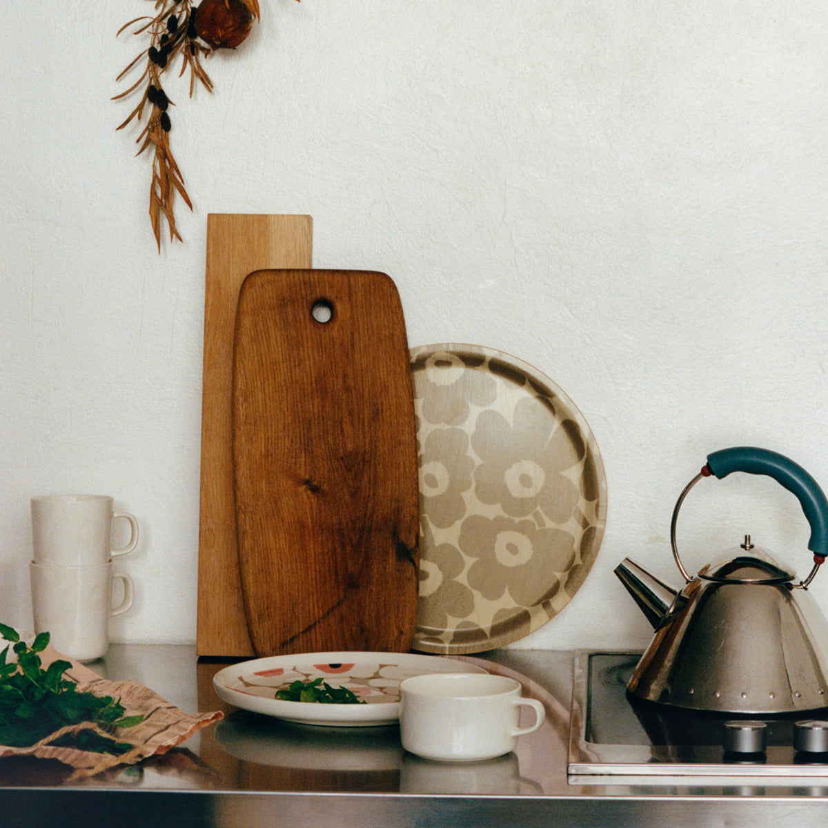 Marimekko Unikko Natural / Beige Round Tray