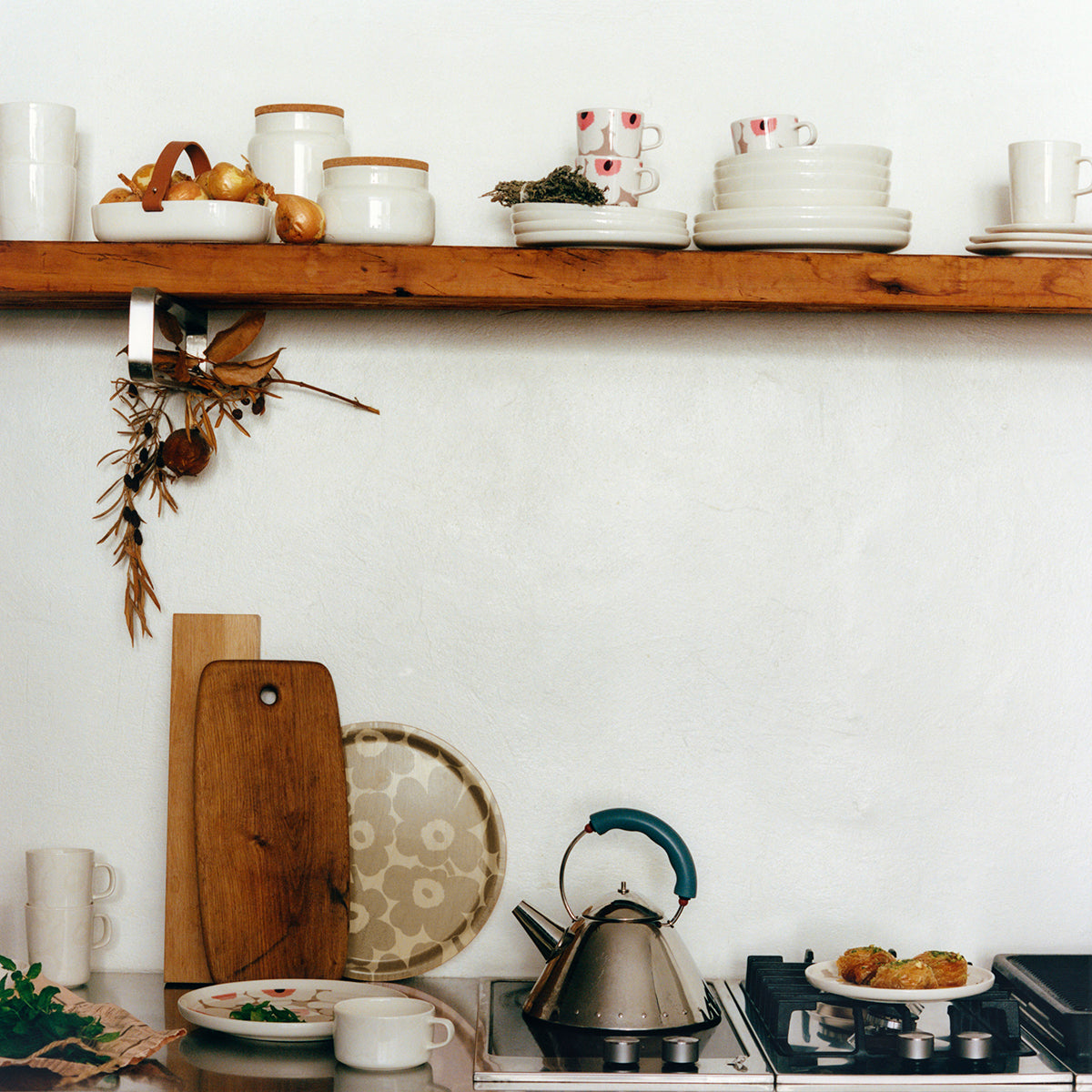 Marimekko Unikko Pink / Tan / Brown Small Coffee Cup