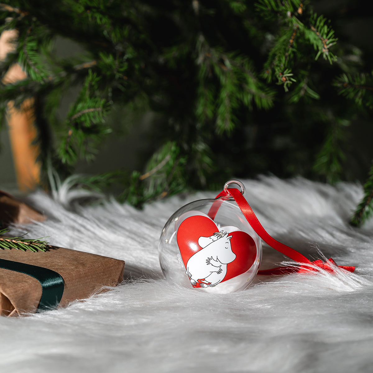 Muurla Moomin Heart Glass Ball Ornament