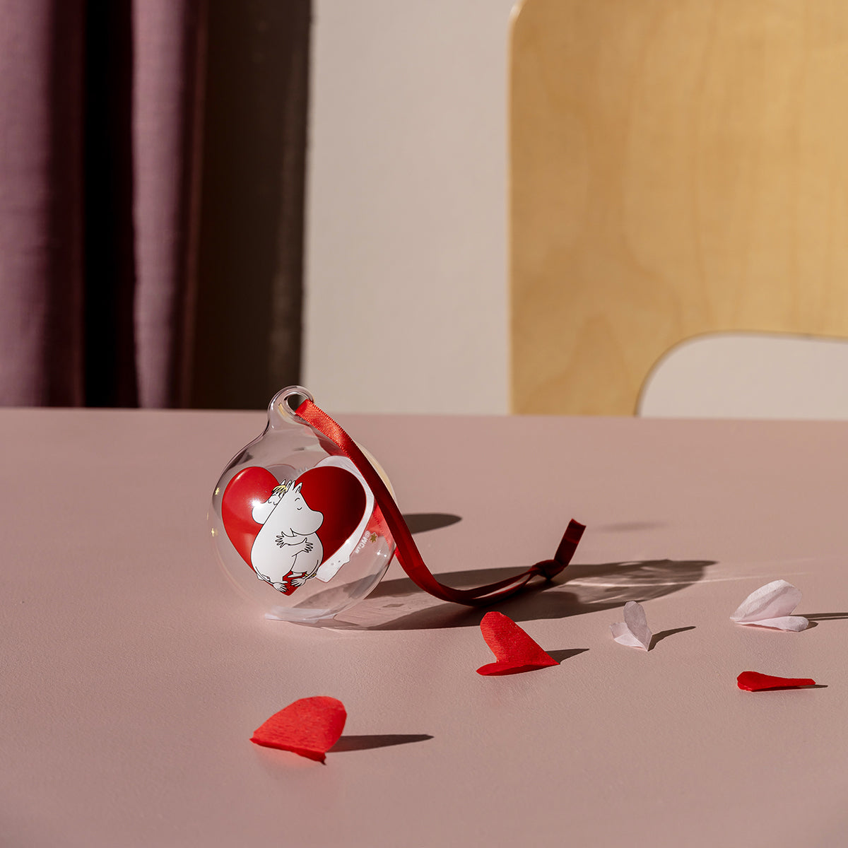 Muurla Moomin Heart Glass Ball Ornament
