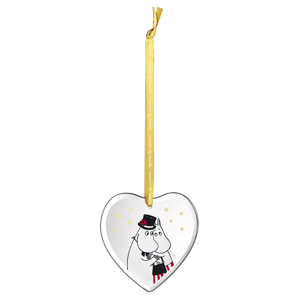 Muurla Moomin Moominmamma and Moominpappa Glass Heart Ornament