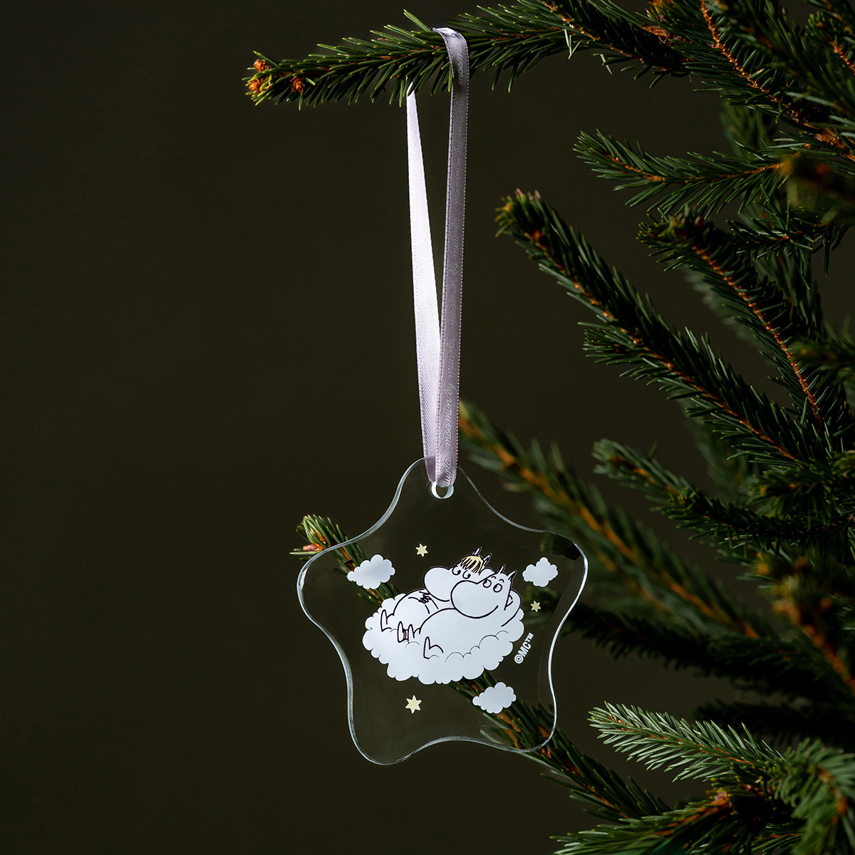 Muurla Moomin Snorkmaiden and Moomintroll Glass Star Ornament