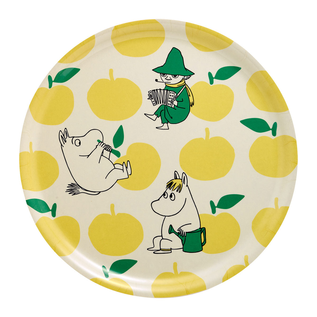 Muurla Moomin Joyful Apples Yellow / Green Round Tray