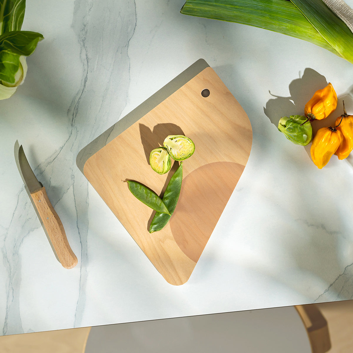 Muurla Birdy Light Pink / Natural Reversible Chop & Serve Board