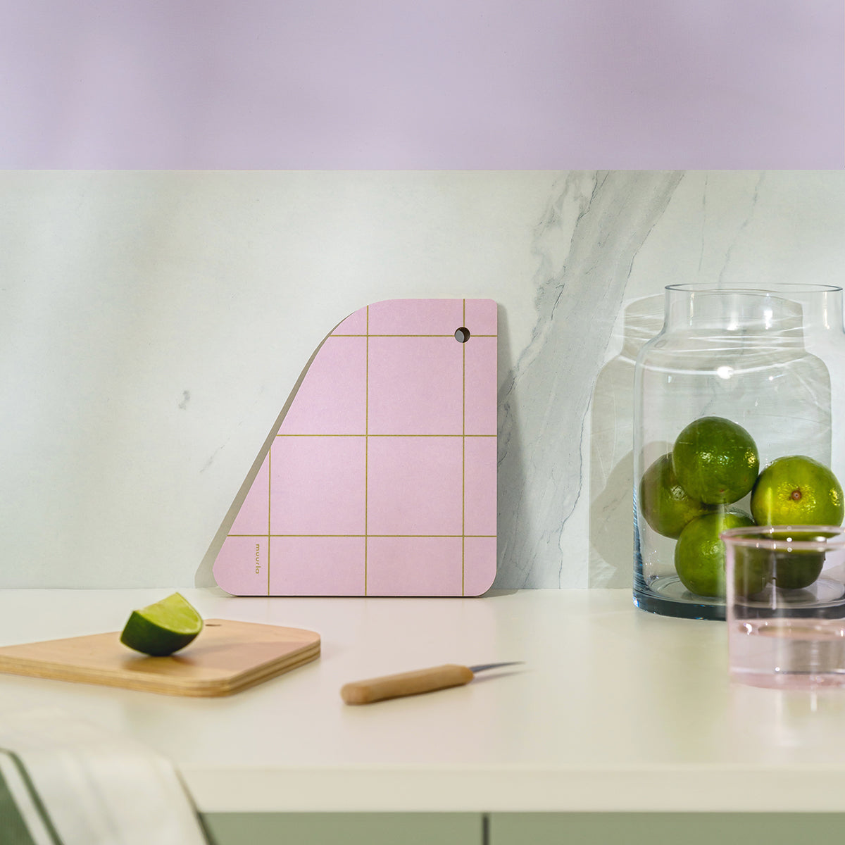 Muurla Birdy Light Pink / Natural Reversible Chop & Serve Board