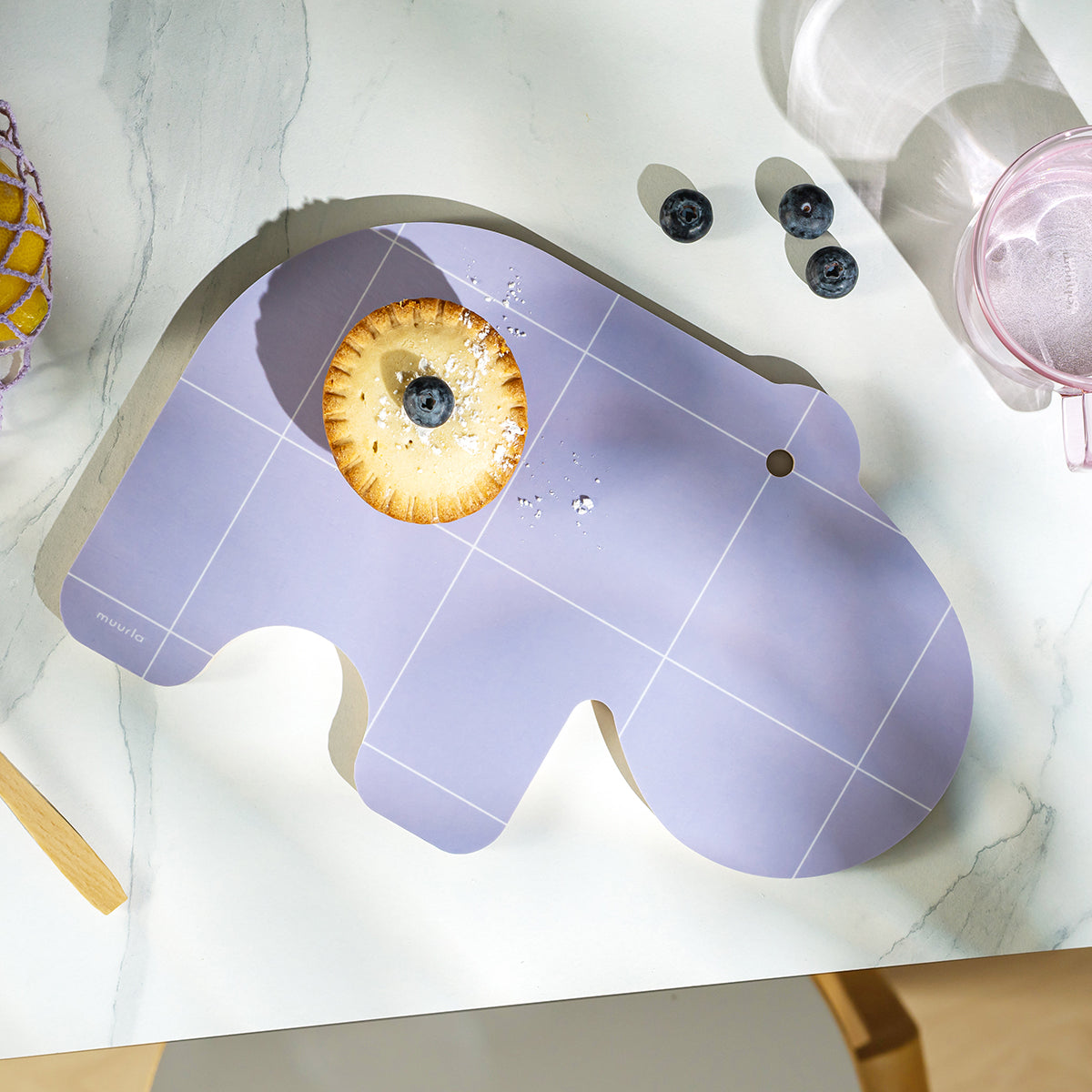 Muurla Hippo Lavender / Natural Reversible Chop & Serve Board