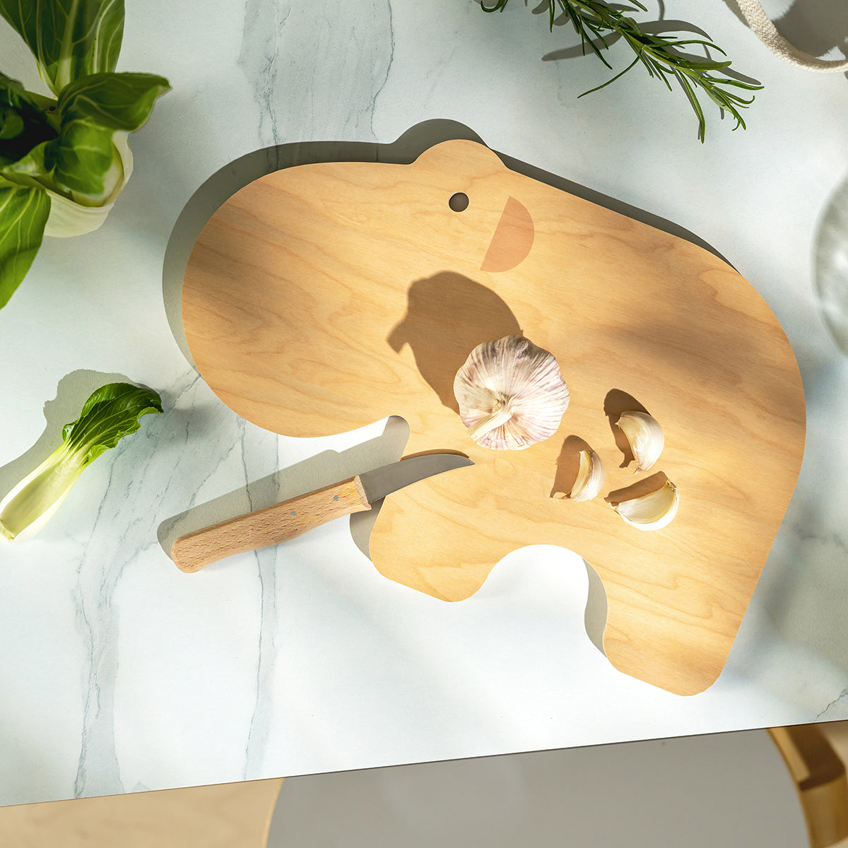 Muurla Hippo Lavender / Natural Reversible Chop & Serve Board