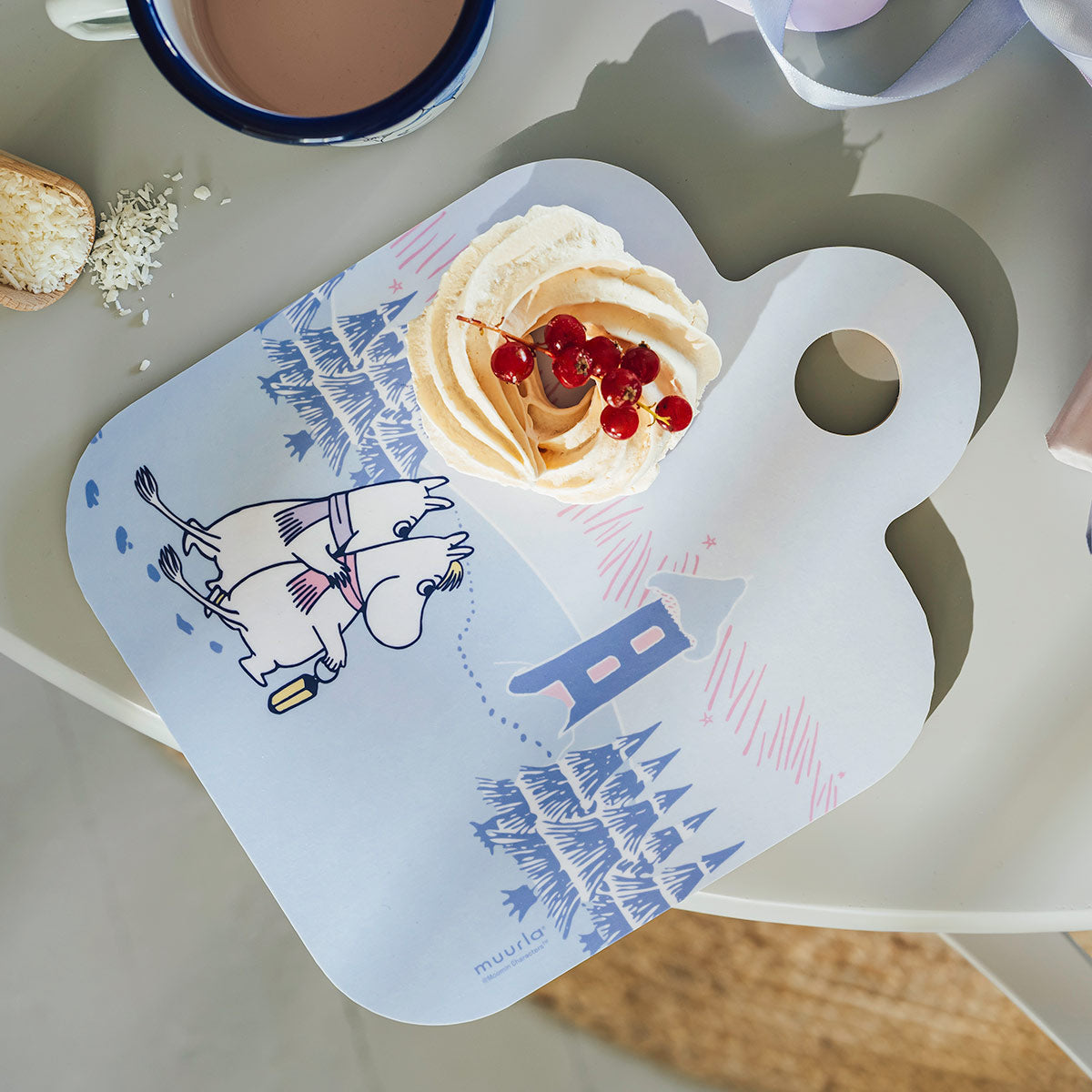 Muurla Moomin Frosty Day Pink / Blue / White Chop & Serve Board