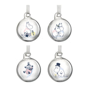 Muurla Moomin Let it Snow Small Glass Ball Ornaments - Set of 4