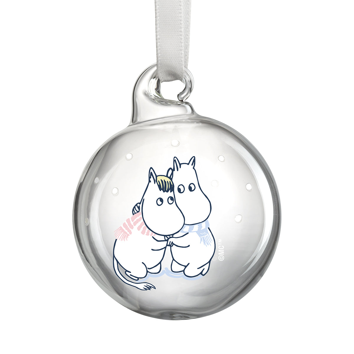 Muurla Moomin Let it Snow Small Glass Ball Ornaments - Set of 4
