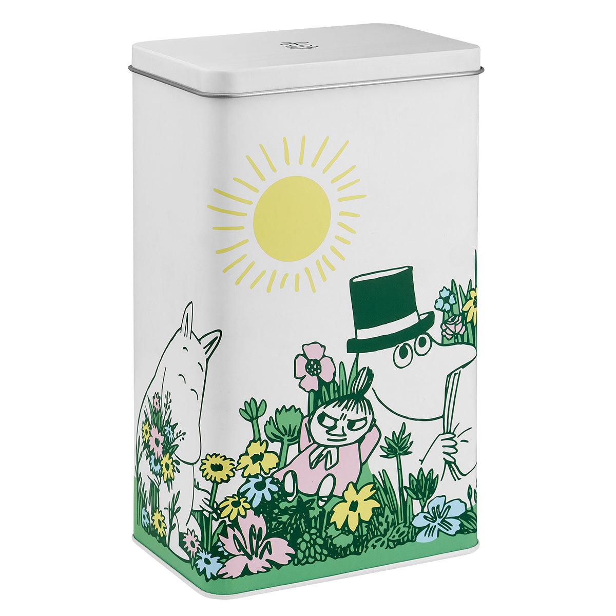 Muurla Moomin In the Garden White / Multi Rectangle Tin Jar