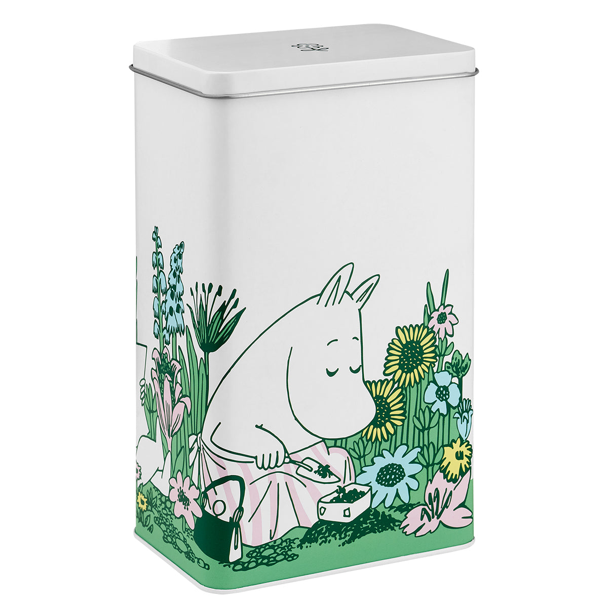 Muurla Moomin In the Garden White / Multi Rectangle Tin Jar