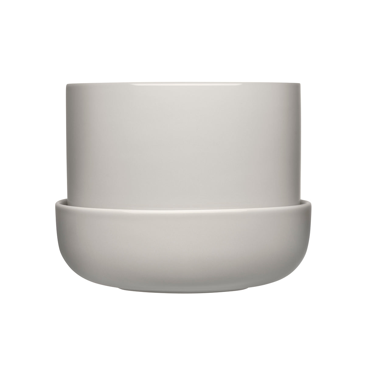 iittala Nappula Pale Grey Small Plant Pot w/ Saucer