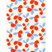 Marimekko Pieni Omppo Ivory / Red / Light Blue Cotton Fabric
