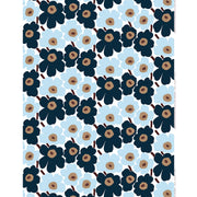 Marimekko Pieni Unikko Blueberry / Light Blue / Brown Acrylic-Coated Cotton Fabric