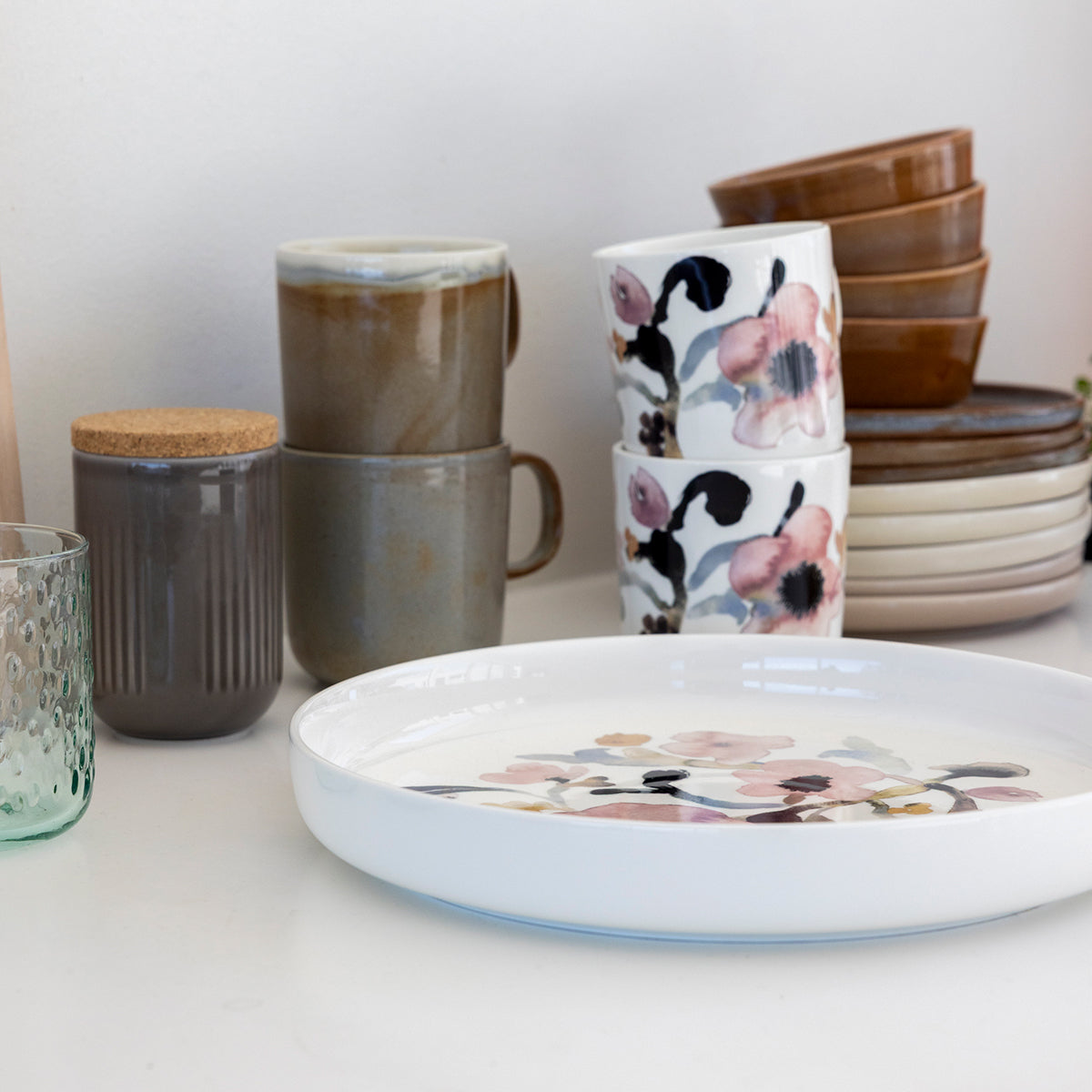 Pentik Ruusumalva Pink / Multi Pie Dish