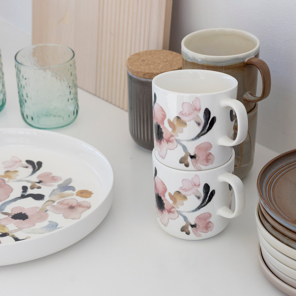 Pentik Ruusumalva Pink / Multi Mug - 12 oz